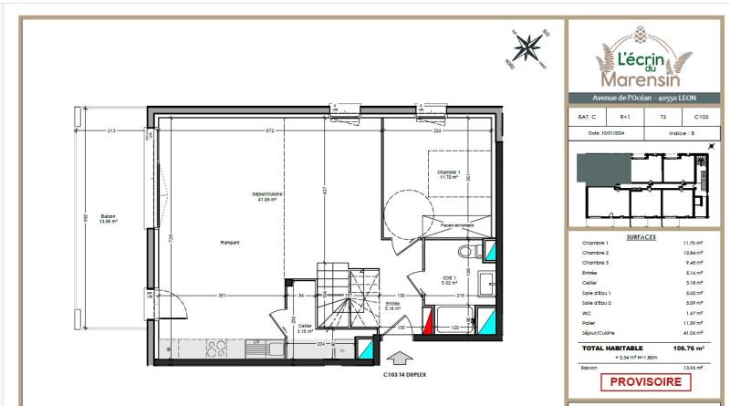 Appartement 4 pièces Leon disponible à la Vente